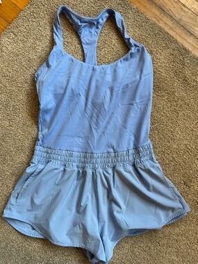 American Eagle Light Blue Racerback Romper SZ LG